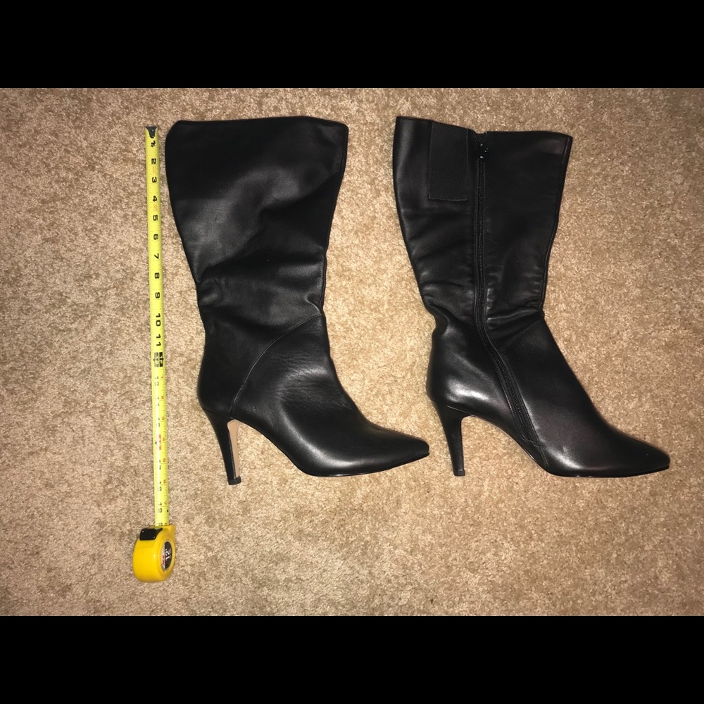 Fitzwell Smooth Leather Wide Calf Heeled Boots